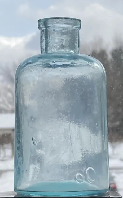 Antique Ink Bottle Glass Aqua #17, Gorgeous Vintage