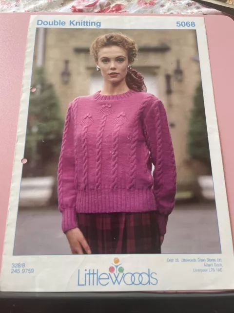 Ladies Knitting Pattern, DK Wool, Used, Good Cond