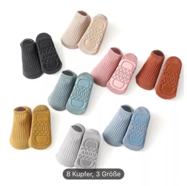 3 Paar Rutschfeste Socken für Baby Anti Rutsch Stoppersocken