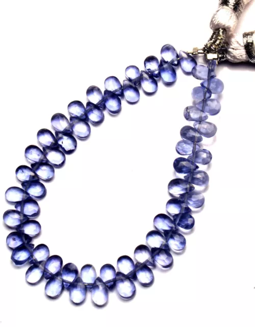 6" Iolite Color Quartz 5x3MM Size Faceted Pear Shape Briolette Beads 10 Strands 3