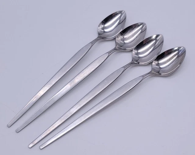 Set of 4 - Oneida Satinique Older Stainless Iced Tea Spoon 7 ½”