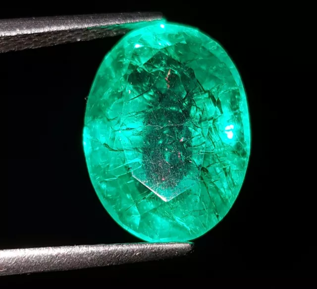 Sfuso Gemma 8.72 CT Naturale Smeraldo Certificato Colombiano Ovale Forma Gemme