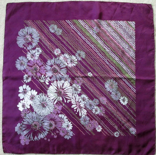 Foulard Soie Vintage Grand Prix Turin - 76x77 Cm, Rose, 100% Soie
