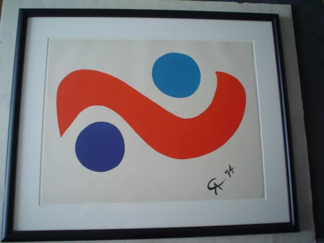 ALEXANDER CALDER - 1974 Ltd Ed "Flying Colors" Lithograph - Conservation Framed