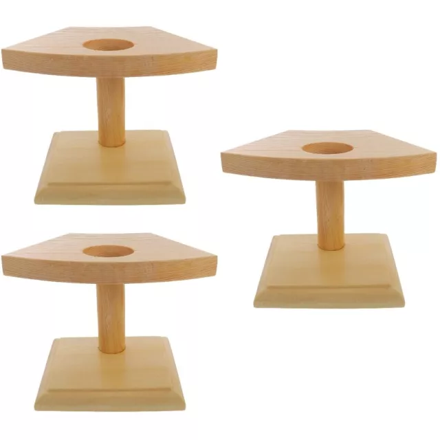 3 PCS Wood Wooden Ice Cream Stand Holders Paper Cup