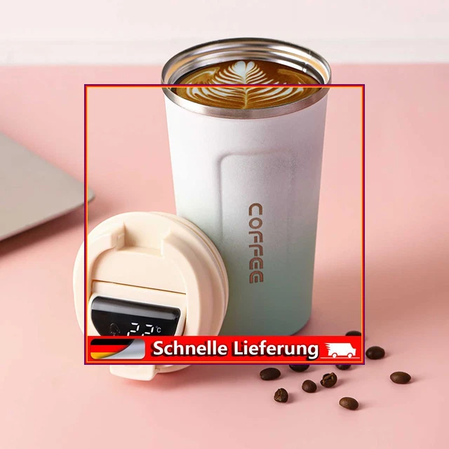 510 ml taza de café HD LCD Smart medición de temperatura taza de coche (Gradient White)