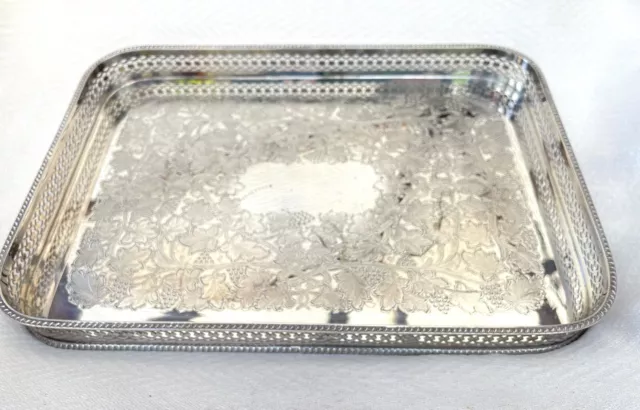 SPLENDID SILVER PLATED GALLERY TRAY- Barker Ellis.