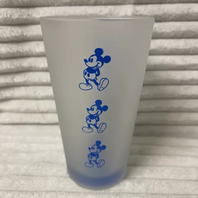 Vintage 80's Walt Disney World  Mickey Mouse Satin Drinking Collectible Glass 3