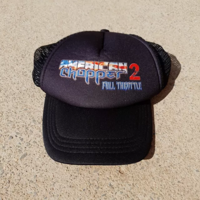 American Chopper 2 Full Throttle Mesh Snap Back Truckers Hat Cap 2005 00s Harley