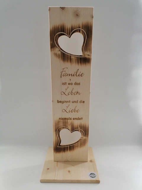 HOLZ DEKO SCHILD mit Spruch ( Familie ist wo das ) EUR 69,90 PicClick DE
