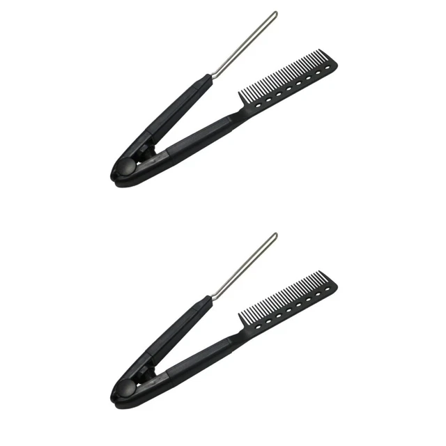 2 piezas de plástico en forma de V peine para alisar el cabello para hombres y mujeres peine multiusos