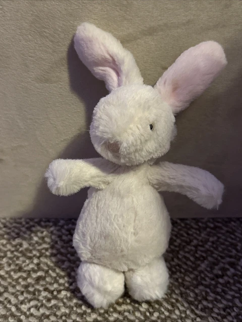 JELLYCAT PINK WHITE Bobtail Bunny Rabbit Rattle Comforter Plush Toy £11 ...