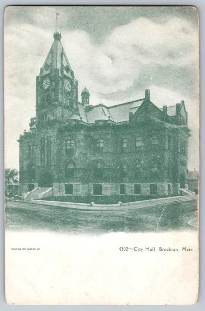 Brockton, Massachusetts MA - Old City Hall Building - Vintage Postcard