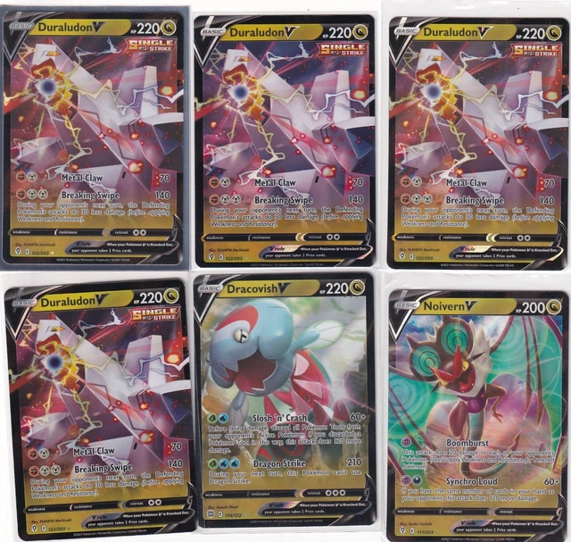 [LOT 16] Pokemon SWSH Dragon V/Reverse Holo Duraludon Garchomp [EX/NM] FR229