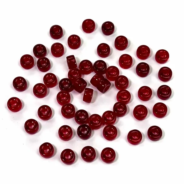 Czech Glass Druk Large Hole Beads 6mm, Red Siam MIX color, 50pc J089