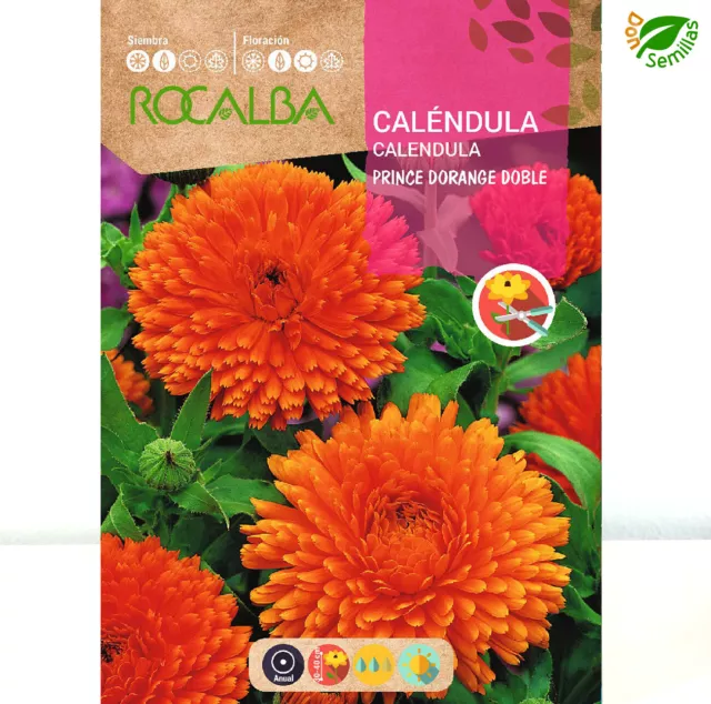 Calendula Prince dOrange ( Calendula officinalis ) 10 g / 1.500 semillas flores