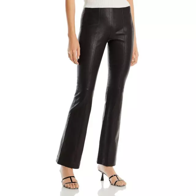 Rag & Bone Womens Simone Lambskin Leather Flat Front Flared Pants BHFO 2739