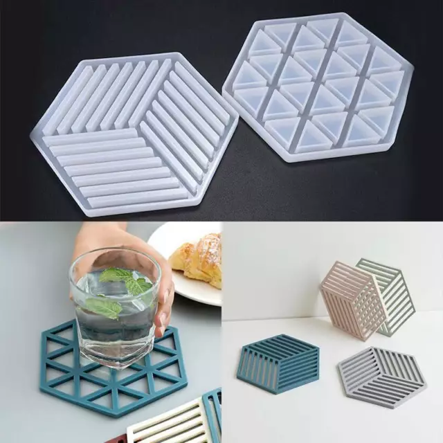 Craft Mold Hexagon Making Mould Jewelry Pendant Silicone Coaster Resin Casting