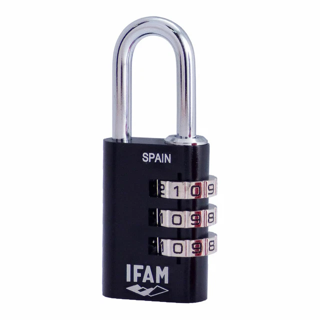 Serrure à combinaison IFAM Combi30 Noir Aluminium Acier chromé [3 cm]