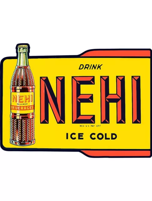Drink Nehi Beverages Ice Cold Plasma Cut Metal Sign