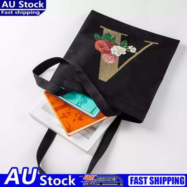 DIY Diamonds Mosaic Tote Reusable Linen Storage Bag Eco-friendly Home Decoration