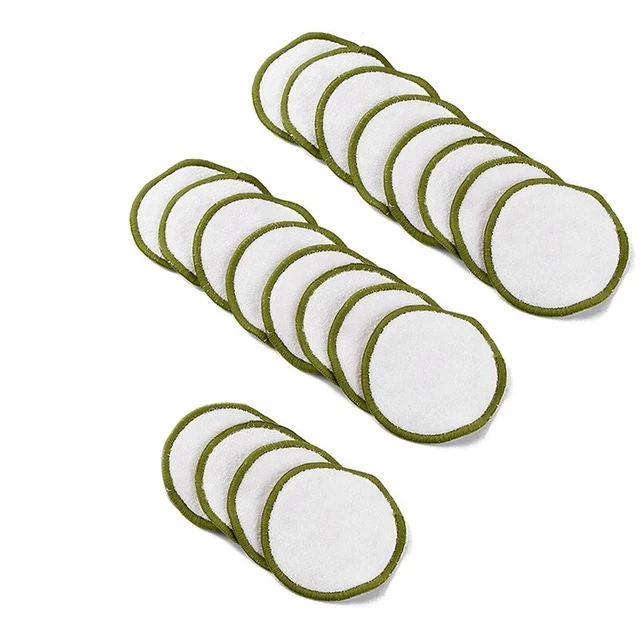 20 un. almohadillas de algodón reutilizables almohadillas redondas lavables para hacer bambú tela para enfermería Pa D4E7