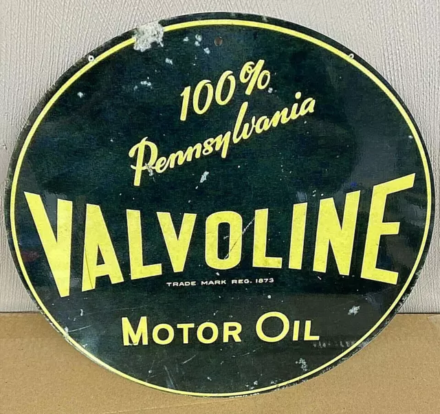 Valvoline Motor Oil Old Logo Aluminum Metal Retro Sign 12"