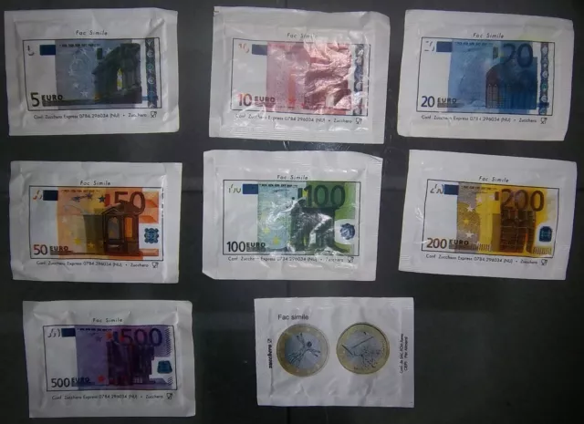 8 Bustine Di Zucchero - Vuote - Euro - Raro! - Da Collezione