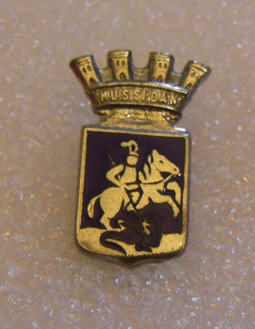 Broche Ancienne En Métal Argenté Style Armoirie Blason, Vintage, Sans Marque - Occasion