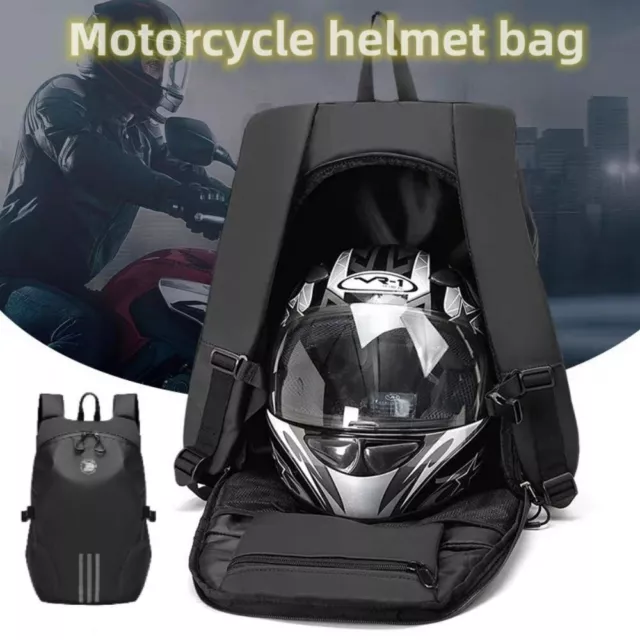 Motorcycle Helmet Backpack Large Capacity Waterproof Lightweight Storage Bag