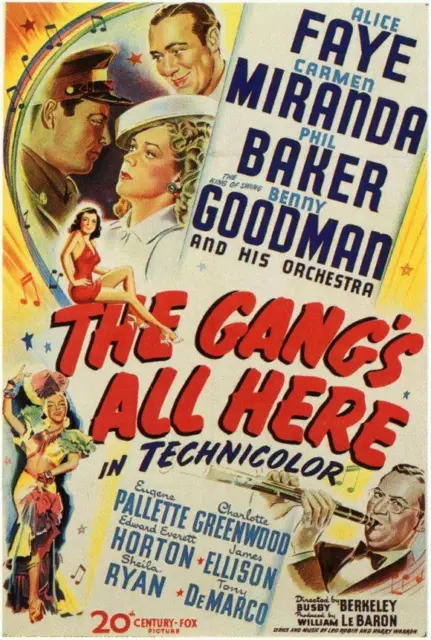 The Gangs All Here Movie POSTER 11 x 17 Alice Faye, Carmen Miranda, A