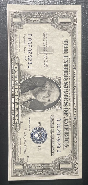 Series 1935-G No Motto $1 Silver Certificate UNCIRCULATED CRISP NOTE