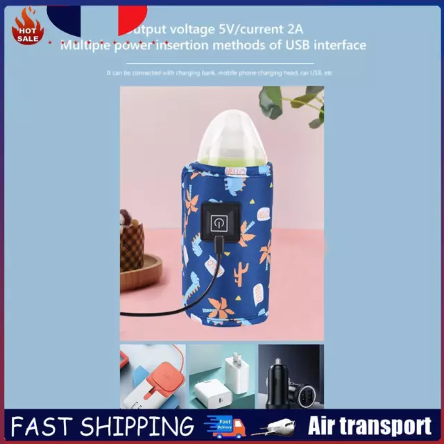 USB Baby Nursing Bottle Heater Safe Heating Milk Warmers for Home Travel (Blue)