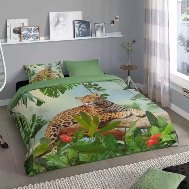 Good Morning Housse de couette JUNGLE 200x200/220 cm Multicolore