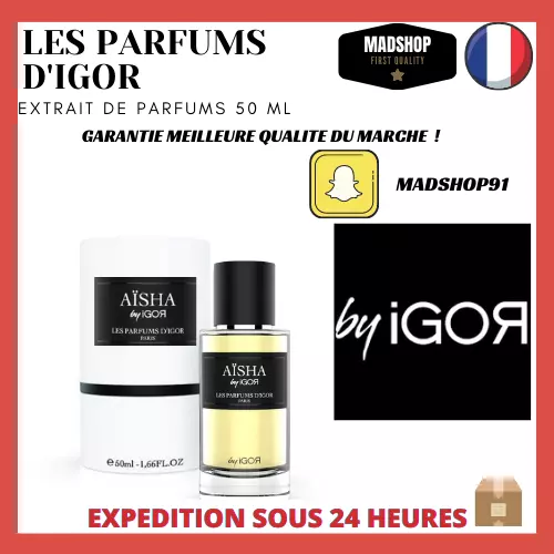 LES PARFUMS D'iGOR AISHA BACCARA VANILLE  50ML EXTRAIT DE PARFUMS AVEC BOITE