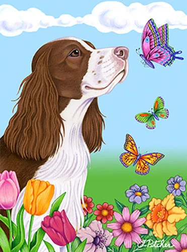 Butterfly House Flag - English Springer Spaniel 98031