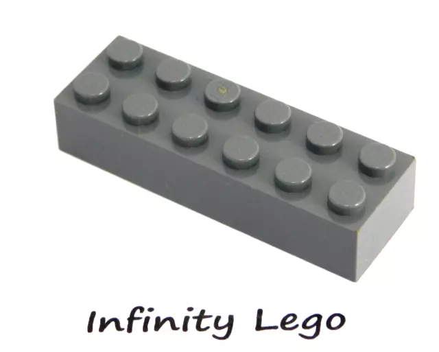 12 LEGO Dark Bluish Grey Bricks 2 x 6 (2456) - 12 Pieces