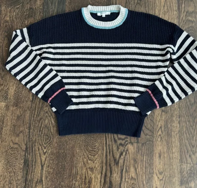 Splendid Loosely Knit Sweater  Size XS NAVY STRIPE