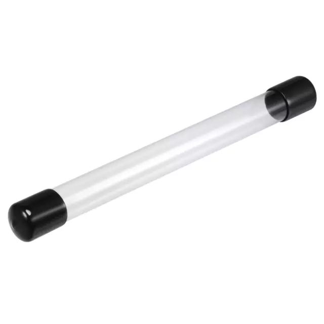 Clear Storage Tube 0.8" x 9" for Bead Containers with Black Caps 2 Pack