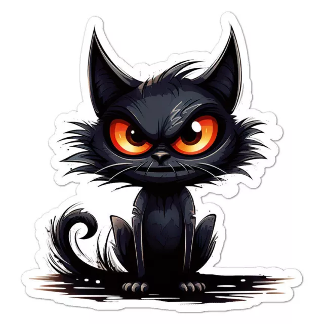 Angry Black Cat Sticker