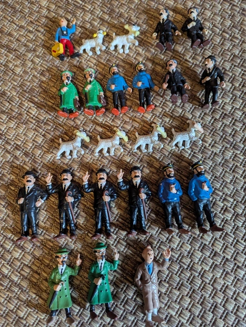 Lot De Figurines Tintin Bully - 9 Cm - Occasion Bon état