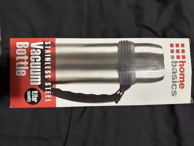 Home Basics Stainless Steel 1 Liter vacuum bottle