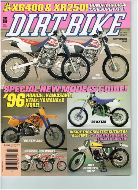 September 1995 Dirt Bike motorcycle magazine Honda XR600