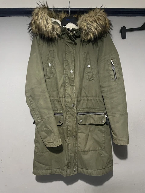 WOMANS MISS SELFRIDGE Khaki Parka Coat Size 10 15.00 PicClick UK