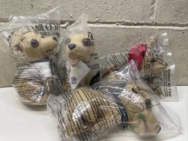 VTG-1997 Taco Bell Chihuahua Talking Plush Dogs 6"  Lot Of 4 (Sealed) 3 Work!