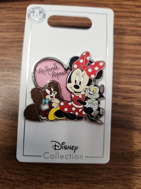 Disney MINNIE MOUSE Heart With Fifi And Figaro OE New Pin