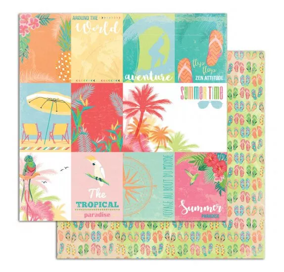 Tropical Paradise' 3 Papier double 30x30 'Toga 12 feuilles