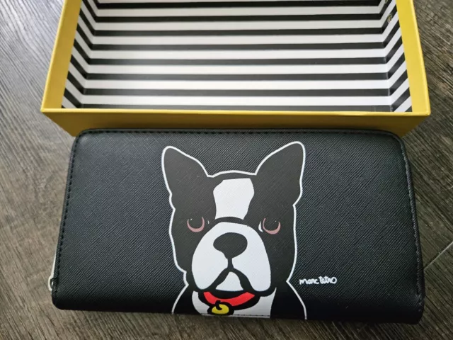 Marc Tetro Boston Terrier Zippered Wallet New In Box