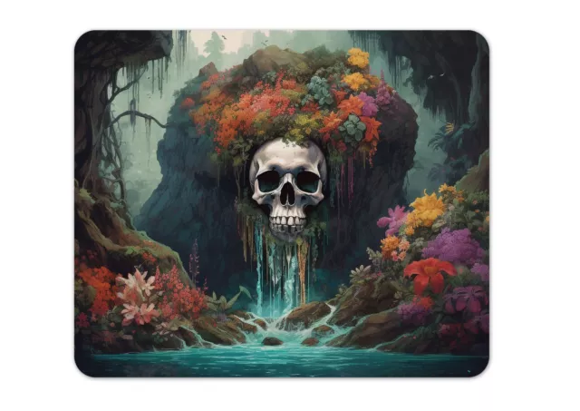 Mauspad/Mouse Pad Textil Kautschuk |  22 x 18 cm | Totenkopf im Dschungel 01