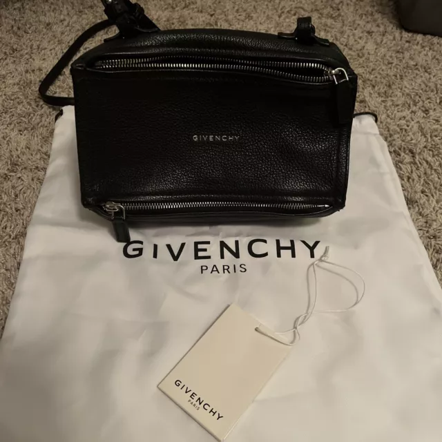 Givenchy Womens Leather Mini Pandora Crossbody Black Handbag